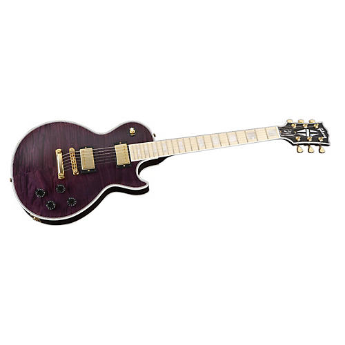 Les Paul Custom Figured Electric Maple Guitar in Trans Purple