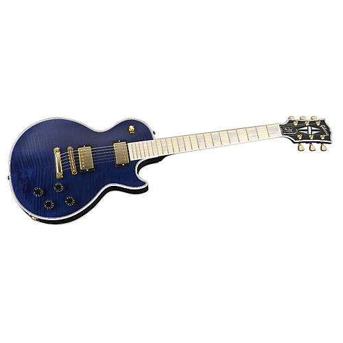 Les Paul Custom Figured Maple Electric Guitar in Trans Blue