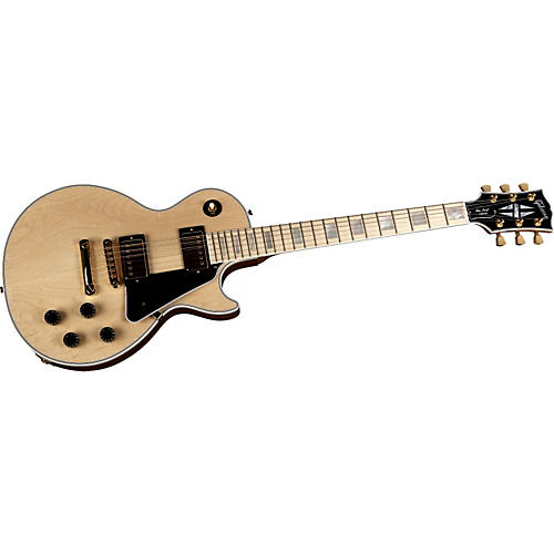 Les Paul Custom Natural Finish Electric Guitar with Maple Fretboard