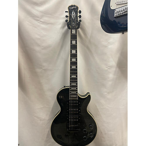 Epiphone Les Paul Custom Triple Humbucker Solid Body Electric Guitar Trans Black