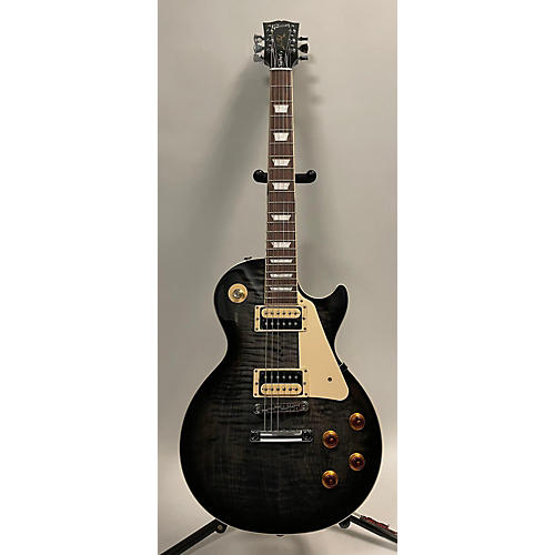 Gibson Les Paul Traditional Pro V Flame Top Solid Body Electric Guitar TRANS EBONY BURST