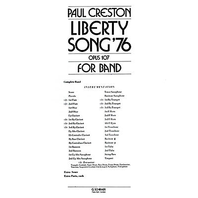 G. Schirmer Liberty Song (Score and Parts) Concert Band Level 4-5 Composed by Paul Creston