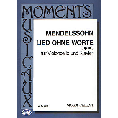 Editio Musica Budapest Lied Ohne Worte, Op. 109 (Cello and Piano) EMB Series Composed by Felix Mendelssohn