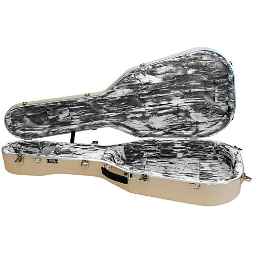 Lifeflite Artist Acoustic Guitar Case - Ivory Shell/Silver Interior