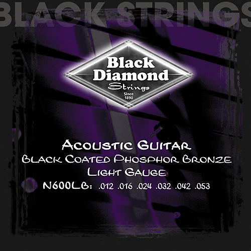 Light Gauge Black Coated Phosphor Bronze Acoustic Guitar Strings