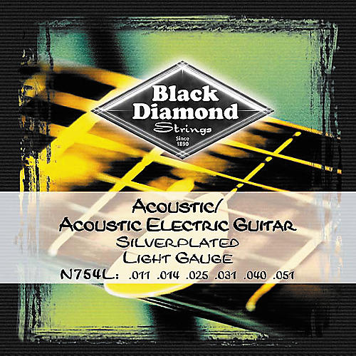 Light Gauge Silver-Plated Acoustic-Electric Guitar Strings