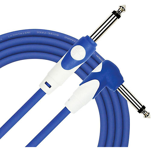 Kirlin LightGear Straight to Right Angle Instrument Cable, 10' With PVC Jacket Blue