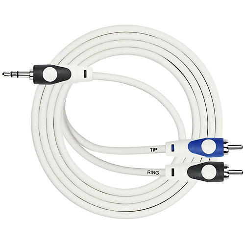 KIRLIN LightGear Y-Cable 3.5mm TRS Plug - 2 x RCA Plug (Tip/Ring) 6 ft. White