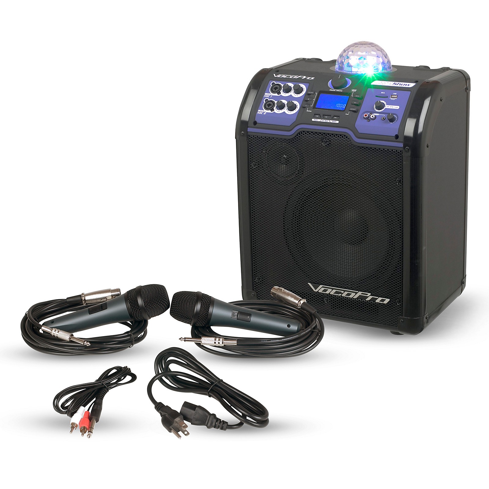 VocoPro LightShow Karaoke PA System with Bluetooth, LED Light and