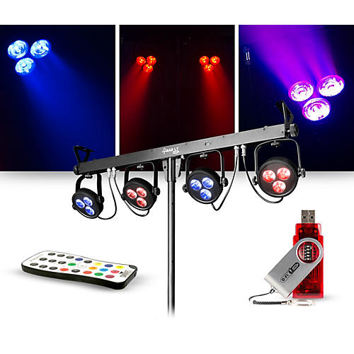 Lighting Package with 4BAR LT USB RGB LED Effect Light, D-Fi USB Wireless Transmitter and IRC-6 Remote
