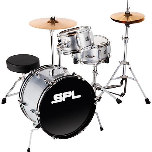 Sound Percussion Labs Lil' Kicker 3-Piece Junior Drum Set Metallic Silver