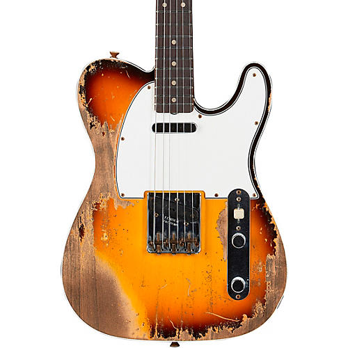 Fender Custom Shop Limited Edition 59 Telecaster Custom Super Heavy Relic Rosewood Fingerboard Electric Guitar Faded Aged Chocolate 3-Color Sunburst