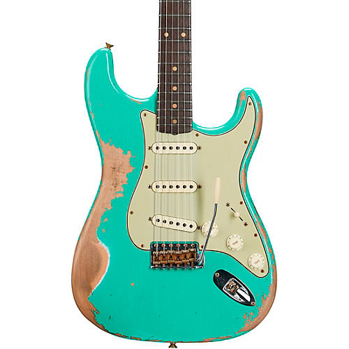 Fender Custom Shop Limited-Edition 60 Dual-Mag II Stratocaster Super Heavy Relic Rosewood Fingerboard Electric Guitar Aged Sea Foam Green