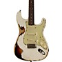 Fender Custom Shop Limited-Edition '62 Stratocaster Heavy Relic Electric Guitar Aged Olympic White over 3-Color Sunburst