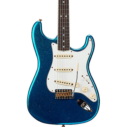 Fender Custom Shop Limited Edition 65 Stratocaster Journeyman Relic Electric Guitar Aged Blue Sparkle