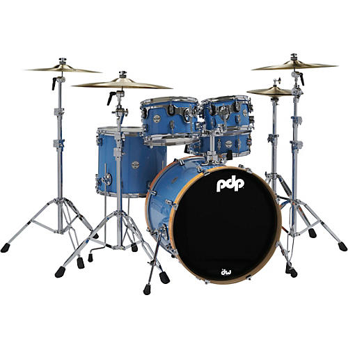Limited Edition Concept Maple 5-Piece Shell Pack Blue with Orange Bass Drum Hoops