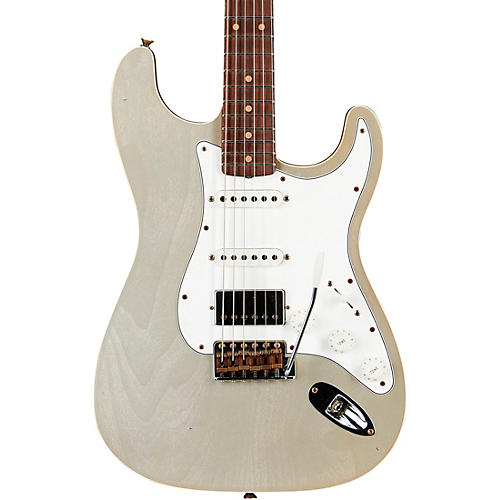 Fender Custom Shop Limited-Edition Double-Bound HSS Stratocaster Journeyman Relic Electric Guitar Aged Inca Silver