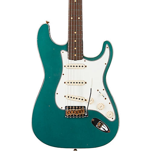 Fender Custom Shop Limited-Edition Double-Bound Stratocaster Journeyman Relic Electric Guitar Aged Sherwood Green Metallic