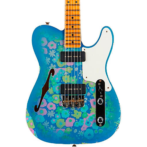 Fender Custom Shop Limited-Edition Dual P-90 Telecaster Relic Electric Guitar Blue Flower