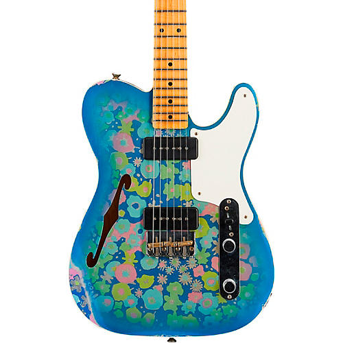 Fender Custom Shop Limited-Edition Dual P-90 Telecaster Relic Electric Guitar Blue Flower