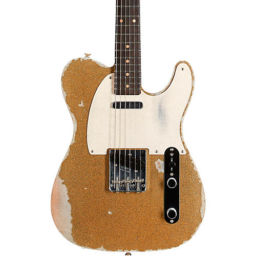 Fender Custom Shop Limited Edition Texas Telecaster Heavy Relic Electric Guitar Gold Metal Flake/Aged Olympic White