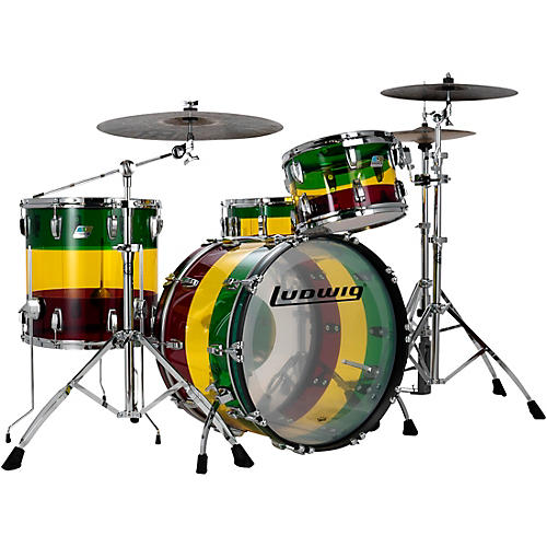 Limited Edition Vistalite 3 piece FAB Shell Pack with 22 in Bass Drum- Island Sunset