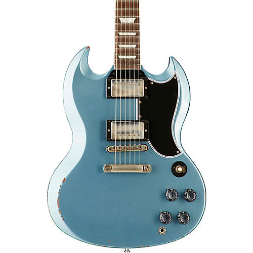 Gibson Custom Limited-Run SG Standard Heavy Aged Electric Guitar Antique Pelham Blue 5-ply Black Pickguard