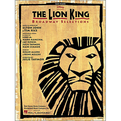 Hal Leonard Lion King Broadway Selections for Easy Piano
