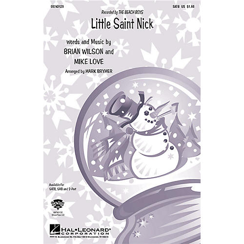 Hal Leonard Little Saint Nick 2-Part by Beach Boys Arranged by Mark Brymer