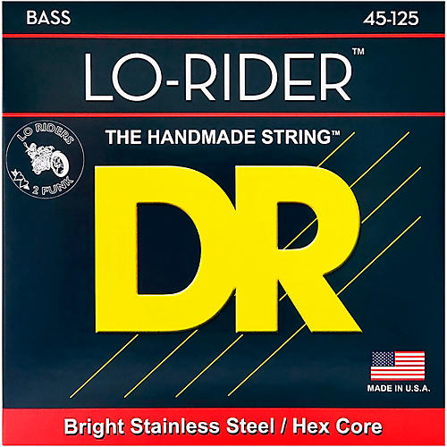 DR Strings Lo Rider MH5-45 Medium Stainless Steel 5-String Bass Strings .125 Low B