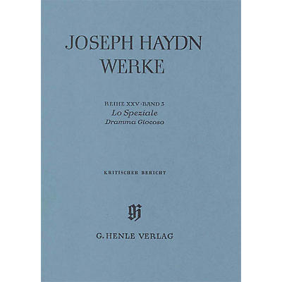 G. Henle Verlag Lo Speziale - Dramma Giocoso Henle Edition Series Hardcover