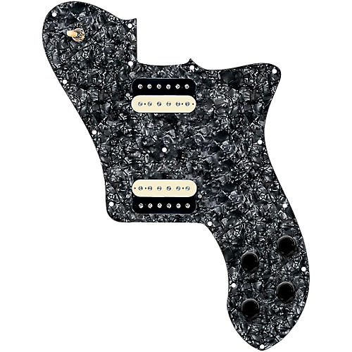 920d Custom Loaded Pickguard for '72 Deluxe Telecaster With Uncovered Roughnecks Humbuckers Black Pearl