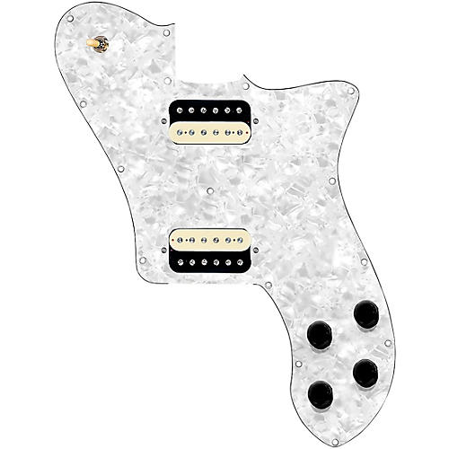 920D Custom Loaded Pickguard for '72 Deluxe Telecaster With Uncovered Roughnecks Humbuckers White Pearl