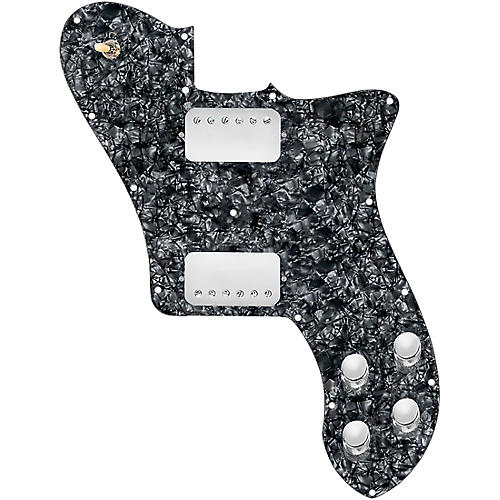 920d Custom Loaded Pickguard for '72 Deluxe Telecaster with Nickel Smoothies Humbuckers Black Pearl