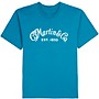 Martin Logo T-Shirt (White Script) Ocean Blue XX Large