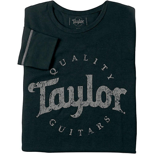 Taylor Long Sleeve Aged Logo Tee Large Black/Gray