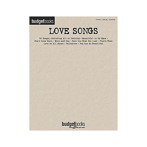 Hal Leonard Love Songs Budget Piano, Vocal, Guitar Songbook