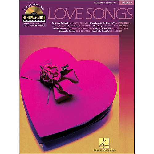 Hal Leonard Love Songs Piano Play-Along Volume 7 Book/CD arranged for piano, vocal, and guitar (P/V/G)
