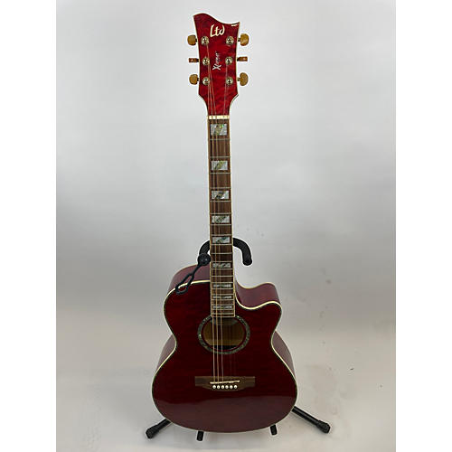ESP Ltd Xac30EQM Acoustic Electric Guitar Trans Red