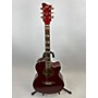 Used ESP Ltd Xac30EQM Acoustic Electric Guitar Trans Red