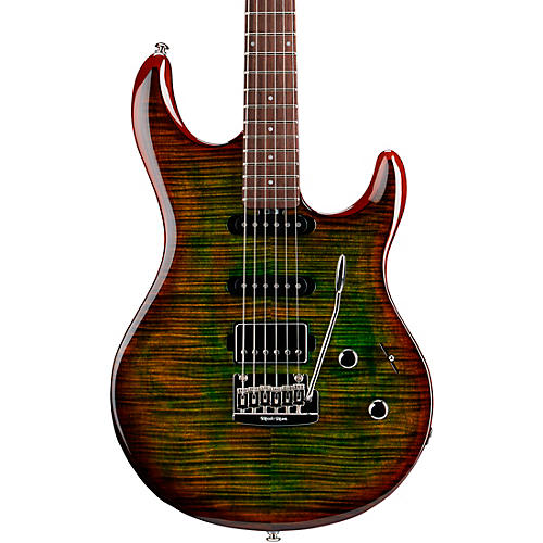 Ernie Ball Music Man Luke 3 HSS Flame Maple Top Rosewood Fingerboard Electric Guitar Luscious Green