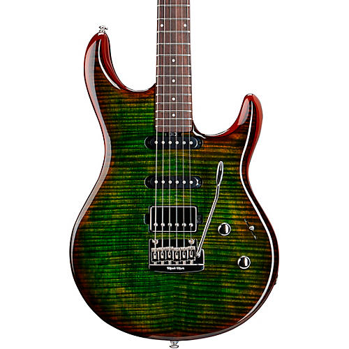 Ernie Ball Music Man Luke 3 HSS Flame Maple Top Rosewood Fingerboard Electric Guitar Luscious Green