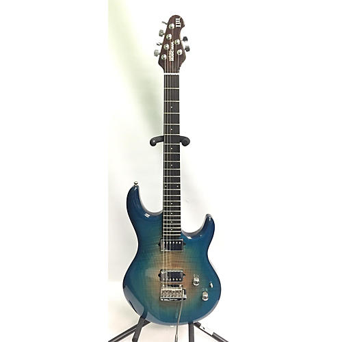 Ernie Ball Music Man Luke III Flame Maple Solid Body Electric Guitar Blue Burst