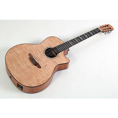 Luna High Tide Exotic Mahogany Nylon-String Acoustic-Electric Grand Concert Cutaway Guitar