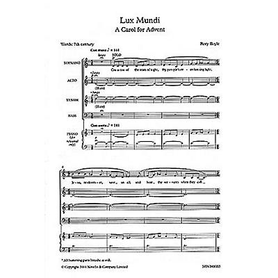 Novello Lux Mundi (A Carol for Advent) SATB Composed by Rory Boyle