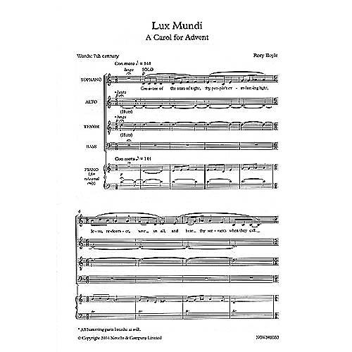 Novello Lux Mundi (A Carol for Advent) SATB Composed by Rory Boyle