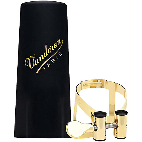 Vandoren M/O Series Saxophone Ligature Soprano Sax - 24ct Gold-Plated with Plastic cap