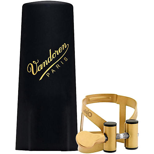 Vandoren M/O Series Saxophone Ligature Soprano Sax - Aged Gold with Plastic cap