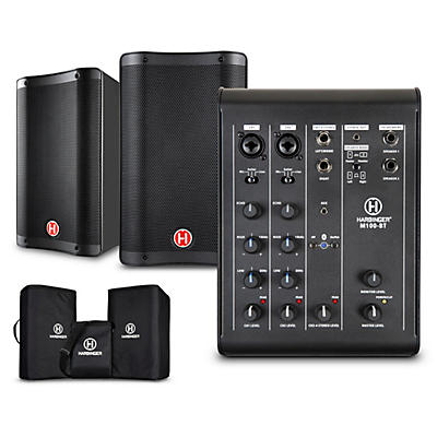 Harbinger M100-BT Portable PA With Bluetooth & Custom Carry Bags -