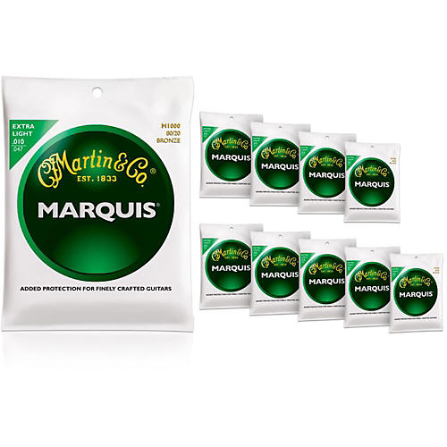 M1000 Marquis 80/20 Bronze Extra Light 10-Pack Acoustic Guitar Strings